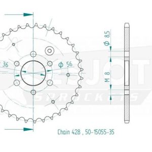 Couronne Acier 28 Dents - Pas 428 - Similaire JTR1780 1985-2006