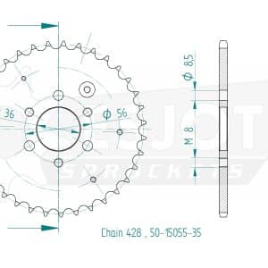 Couronne Acier 35 Dents - Pas 428 - Similaire JTR1780 2001-2012
