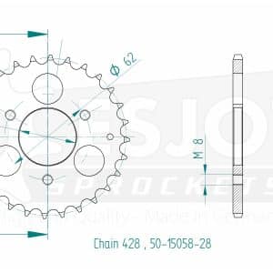 Couronne Acier 28 Dents - Pas 428
