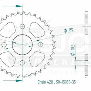 Couronne Acier 35 Dents - Pas 428 2003-2005