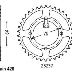Couronne Acier 42 Dents - Pas 428 - Similaire JTR1206 2004-2009