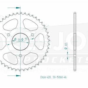 Couronne Acier 46 Dents - Pas 428 - Similaire JTR1081 2006-2011