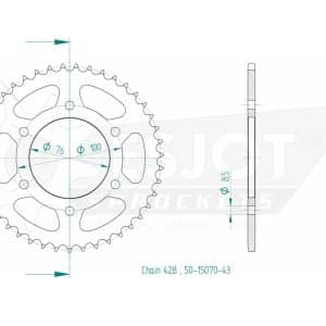 Couronne Acier 43 Dents - Pas 428 - Similaire JTR1844 2017-2019