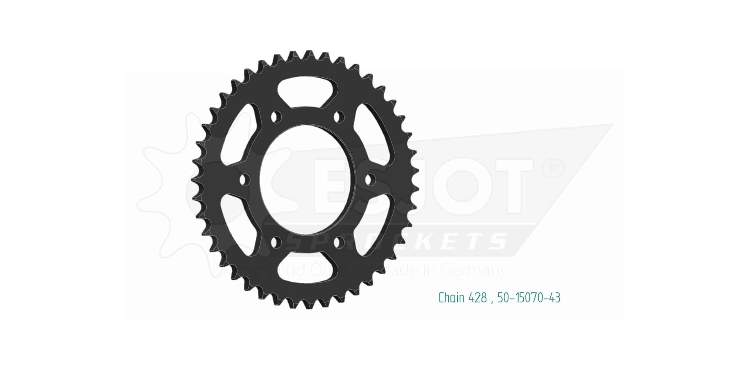 Couronne Acier 43 Dents - Pas 428 - Similaire JTR1844 2017-2019 – Image 2