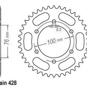 Couronne Acier 48 Dents - Pas 428 - Similaire JTR1844 2008-2019