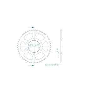 Couronne Acier 52 Dents - Pas 428 - Similaire JTR1844 2019-2025
