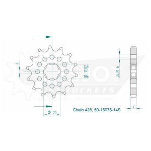 Pignon Ultralight 14 Dents - Pas 428 2017-2023