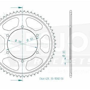 Couronne Acier 58 Dents - Pas 428 - Similaire JTR25 2021-2025