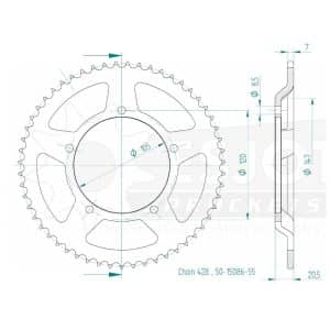 Couronne Acier 55 dents - Pas 428 2012-2018