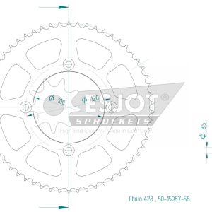Couronne Acier 58 Dents - Pas 428 - Similaire JTR1140 2021-2023