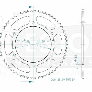 Couronne Acier 58 Dents - Pas 428 2018-2021