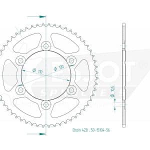 Couronne Acier 56 Dents - Pas 428 - Similaire JTR1494 2018-2024