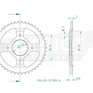 Couronne Acier 46 Dents - Pas 428 2017-2023