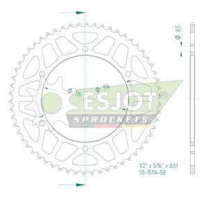 Couronne Acier 58 Dents - Pas 428 2021-2023