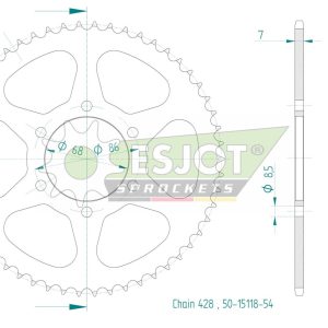 Couronne Acier 54 Dents - Pas 428