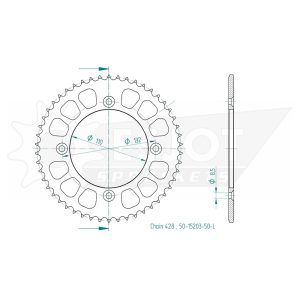 Couronne Acier Ultralight 50 Dents - Pas 428 - Similaire JTR895