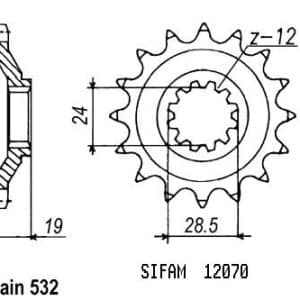 Pignon 17 Dents - Pas 532 - Similaire JTF525 1988-1991