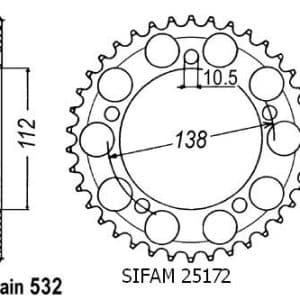 Couronne Acier 48 Dents - Pas 532 - Similaire JTR1873 1999-2002