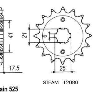 Pignon 15 Dents - Pas 525 - Similaire JTF294 1987-1993
