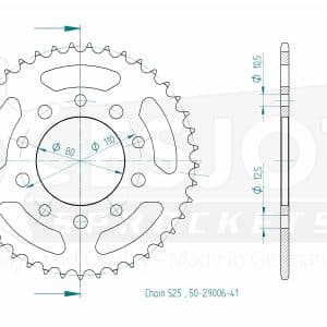 Couronne Acier 41 Dents - Pas 525 - Similaire JTR1332