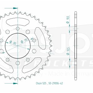 Couronne Acier 42 Dents - Pas 525 - Similaire JTR1332 2001-2025