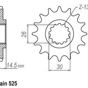 Pignon 14 Dents - Pas 525 - Similaire JTF1332
