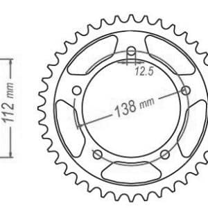 Couronne Acier 43 Dents - Pas 525 - Similaire JTR1304 1997-2014