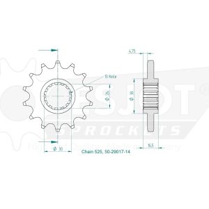 Pignon 14 Dents - Pas 525 - Similaire JTF1370