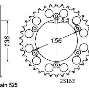 Couronne Acier 41 Dents - Pas 525 - Similaire JTR1791 1996-2010