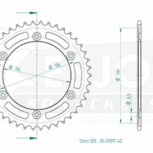 Couronne Acier 42 Dents - Pas 525 - Similaire JTR1791