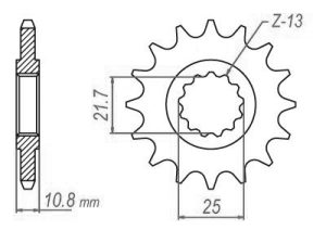 Pignon 17 Dents - Pas 525 - Similaire JTF1586 1996-2000