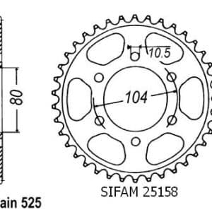 Couronne Acier 41 Dents - Pas 525 - Similaire JTR1489 2002-2025