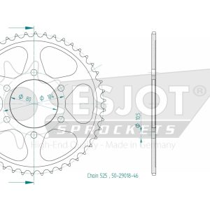 Couronne Acier 46 Dents - Pas 525 - Similaire JTR1489 2020-2025