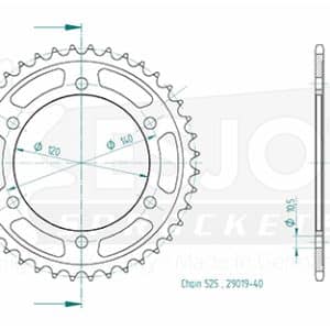 Couronne Acier 40 Dents - Pas 525 - Similaire JTR498 1995-1997