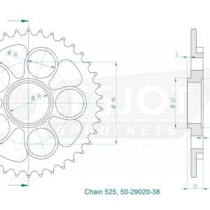 Couronne Acier 38 Dents - Pas 525 - Similaire JTR752