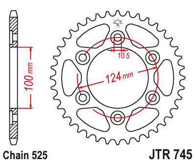 Couronne Acier 43 Dents - Pas 525 - Similaire JTR745 1999-2003 – Image 2