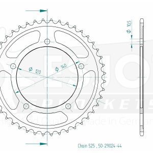 Couronne Acier 44 Dents - Pas 525 - Similaire JTR1792