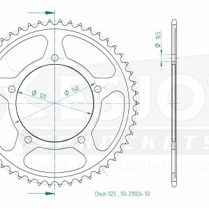 Couronne Acier 50 Dents - Pas 525 - Similaire JTR1792