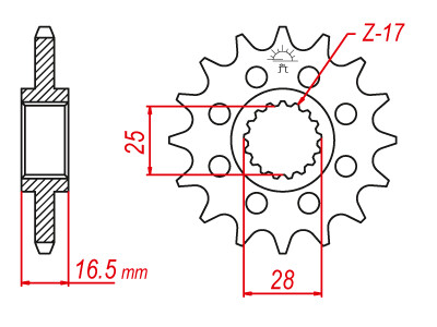 Pignon Ultralight 16 Dents - Pas 525 - Similaire JTF1904 2006-2013 – Image 3
