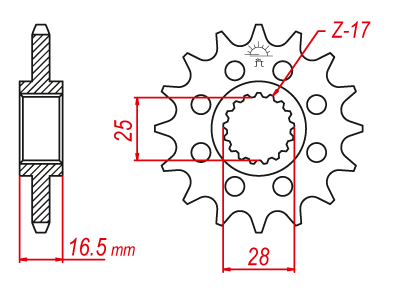 Pignon Ultralight 16 Dents - Pas 525 - Similaire JTF1904 2006-2013 – Image 2