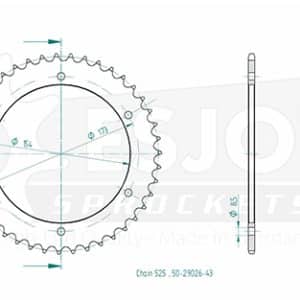 Couronne Acier 43 Dents - Pas 525 2001-2005