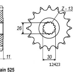 Pignon 16 Dents - Pas 525 - Similaire JTF1591 2002-2026