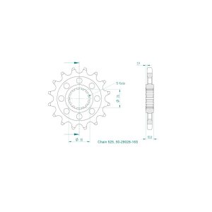 Pignon Ultralight 16 Dents - Pas 525 - Similaire JTF1591 2002-2026
