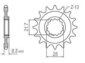 Pignon 15 Dents - Pas 525 - Similaire JTF1537 2007-2026