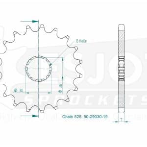 Pignon 19 Dents - Pas 525 - Similaire JTF1183