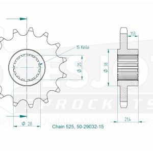 Pignon 15 Dents - Pas 525 - Similaire JTF709 2017-2021