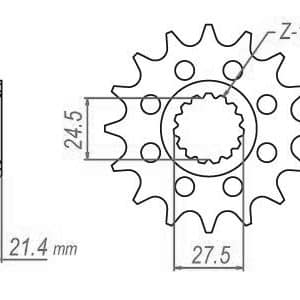 Pignon Ultralight 17 Dents - Pas 525 - Similaire JTF709 2013-2016