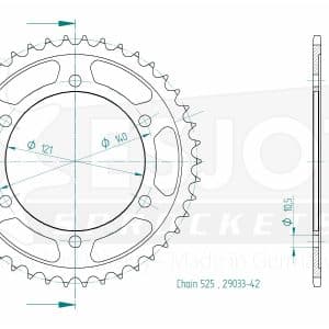 Couronne Acier 42 Dents - Pas 525 2008-2012