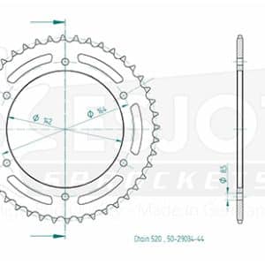 Couronne Acier 44 Dents - Pas 525 - Similaire JTR1704 2004-2012