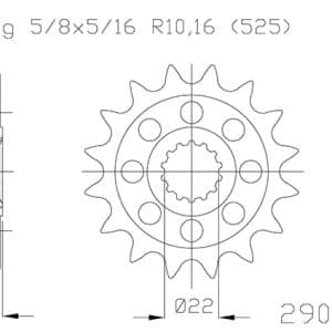 Pignon Ultralight 16 Dents - Pas 525 - Similaire JTF782 2002-2025